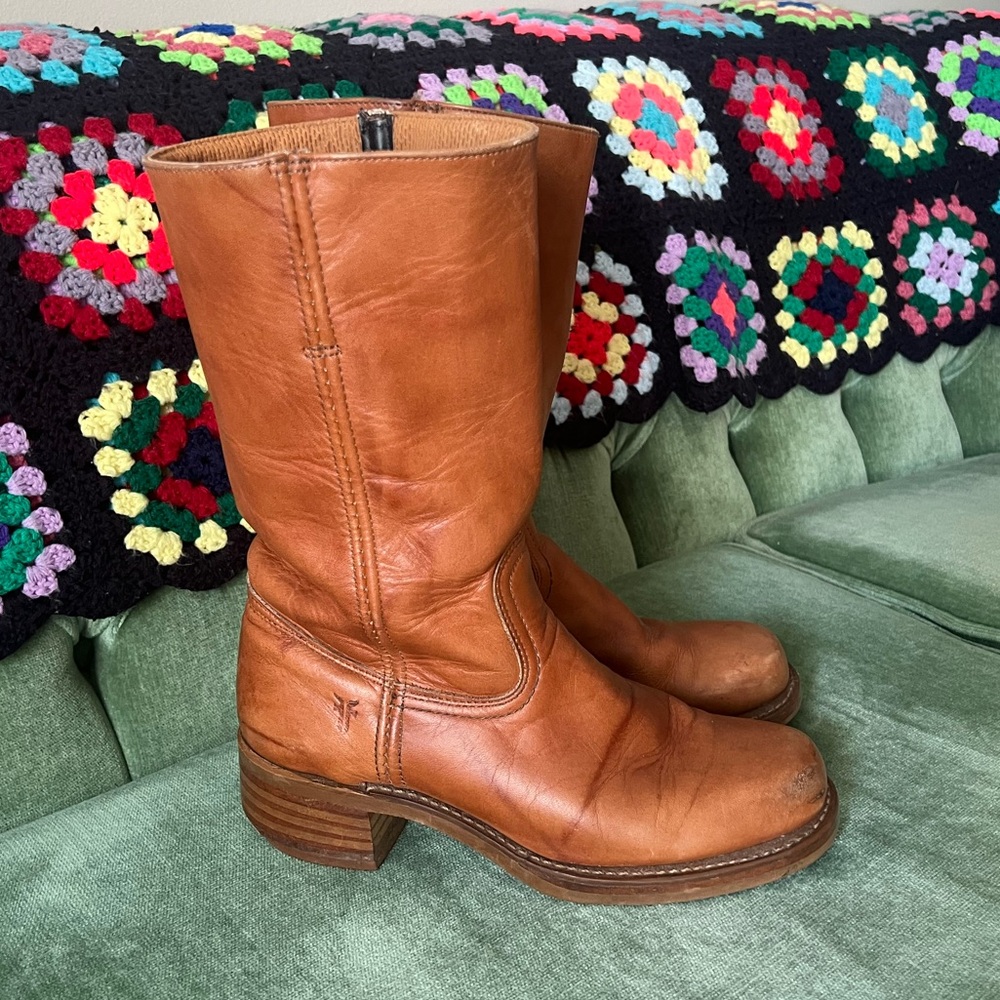 Frye Campus Saddle Leather Boots Women's Size 9